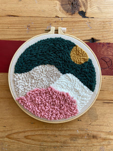 Sunset Punch Needle Embroidery