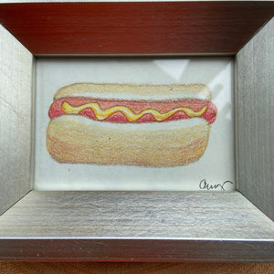 Uh Oh Hot Dog Colored Pencil Drawing