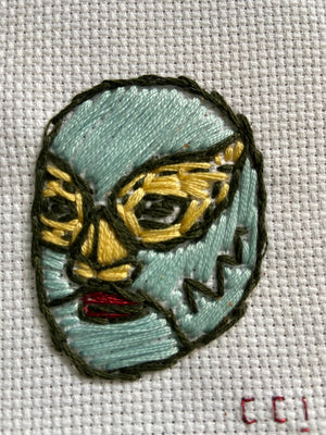 Mexican Wrestler, Luchador, Embroidery, Christmas gift, Birthday, one of a kind, restaurant decor