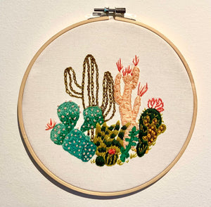 Desert dreams - succulent and cactus embroidery