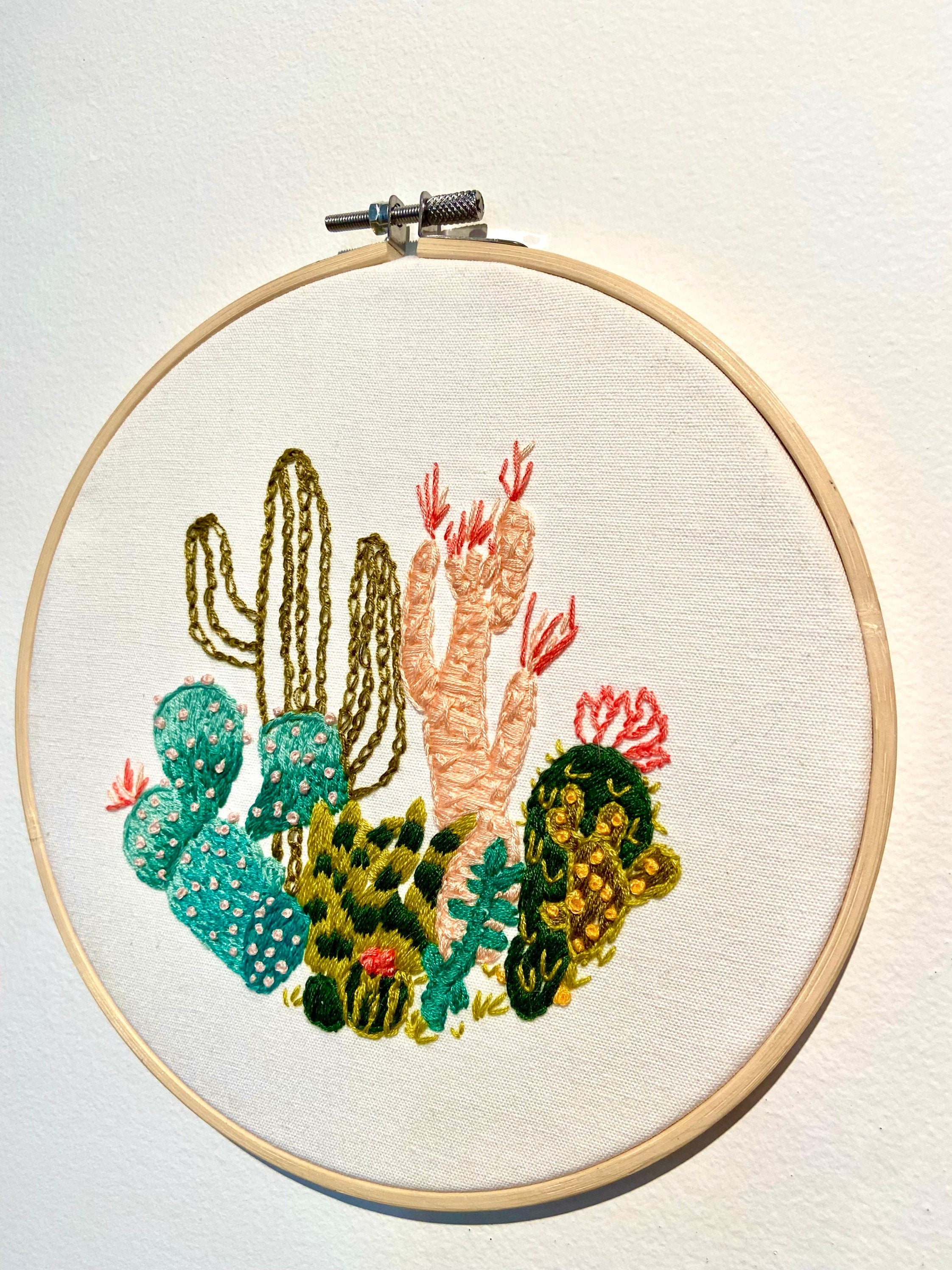 Desert dreams - succulent and cactus embroidery