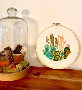 Desert dreams - succulent and cactus embroidery