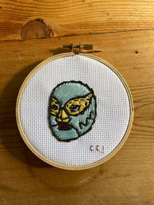 Mexican Wrestler, Luchador, Embroidery, Christmas gift, Birthday, one of a kind, restaurant decor